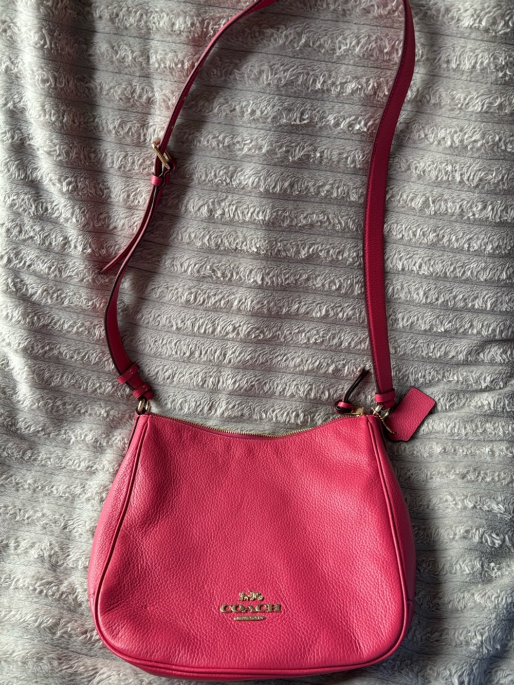 Coach Pink Pebbled Leather Crossbody Bag - Picture 3 of 6